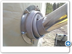 Tent Stove Pipe Flashing Kit - Outside View