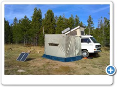 Tent with Stove Pipe & Solar Panel